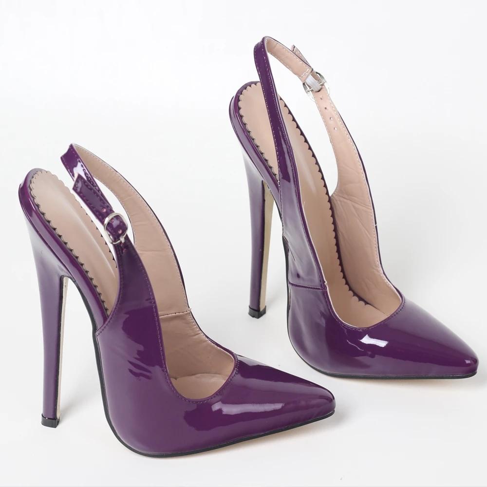 JiaLuoWei 7 Zoll Super High Thin Heel Pumps Knöchelriemen Spitze Zehen Damen Sexy Schuhe