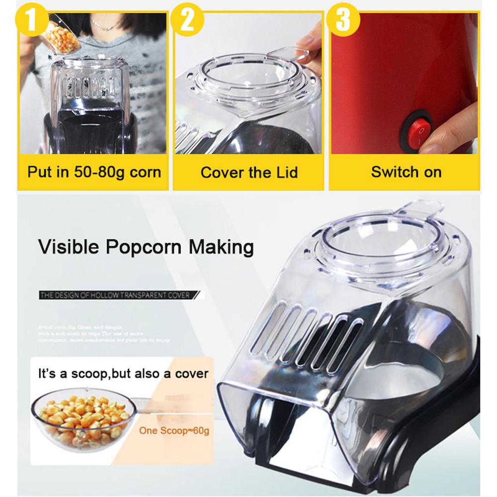 Household Home Movie Children Kid Gift Kitchen Appliances Popcorn Maker Air Popcorn Making Machine
