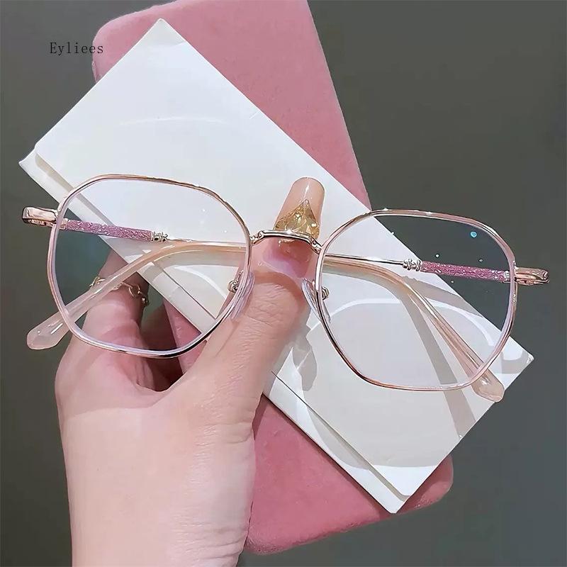 Purple Silk Fashionable Reading Glasses Vintage Silver High-End Reading Glasses Personalized Metal Frames Presbyopia Eyewear