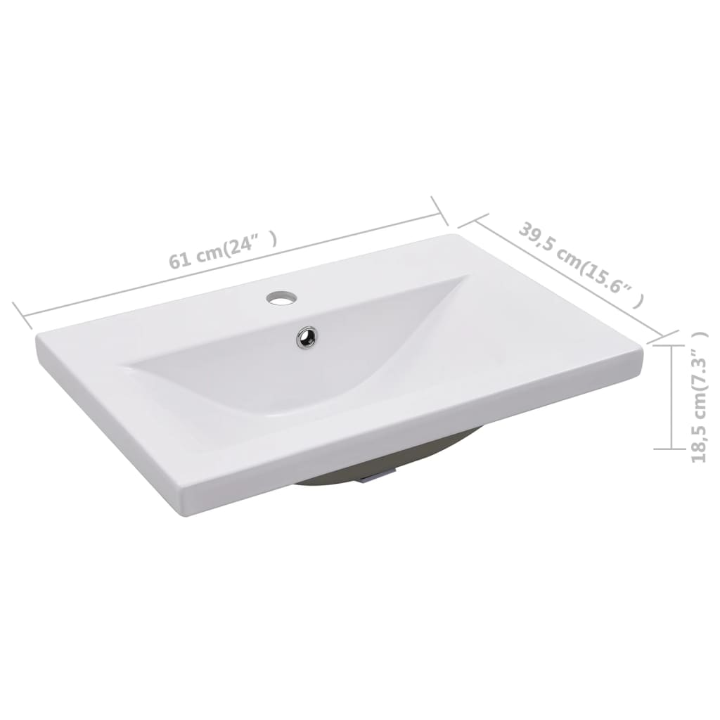 White Washbasin Cabinet with Built In Basin Particleboard