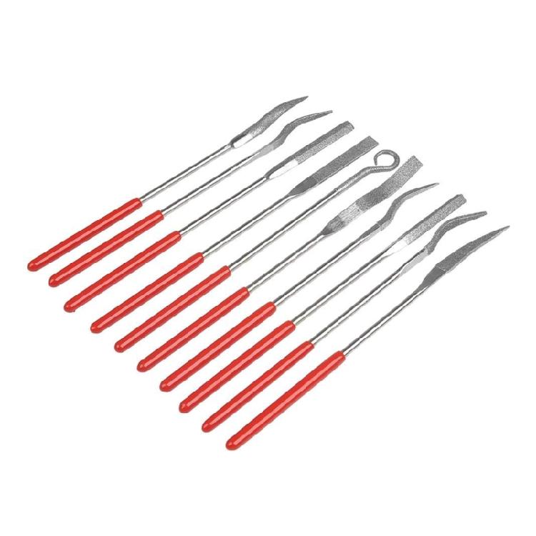 10Pcs Hard Metal Rotary File 140mm Diamond Needle File Set For Lime Metal Glass