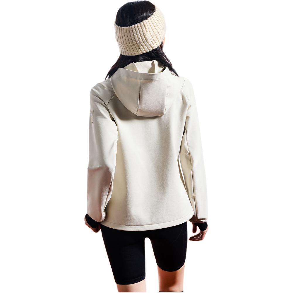 Anta Training Series Solid Color Hooded Zip Long Sleeve Windbreaker Women outerwear Mushroom-Gray 162437601S-1