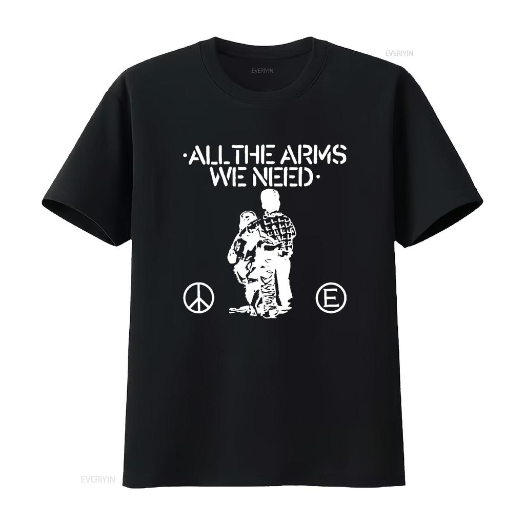 All the Arms We Need 2 Sided T Shirt Punk Crust Thrash Animal Rights Peace Equality Love vintage Washed streetwear Comfortable