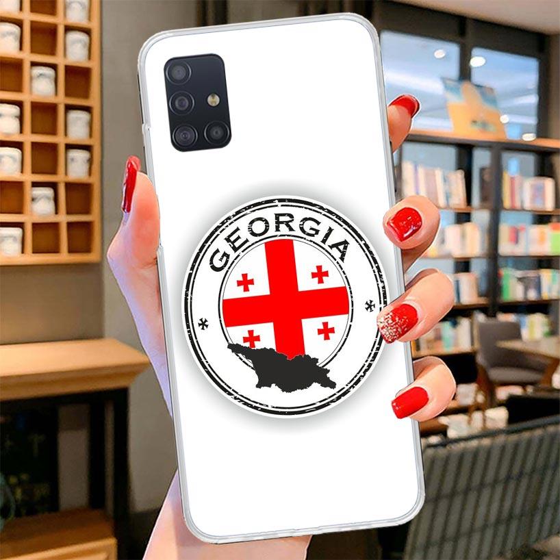 Georgia Flag Cover Phone Case For Samsung Galaxy A12 A22 A32 A52 A72 A02S Phone Case Note 20 Ultra 10 S10 Plus A51 A71 A50S A20S
