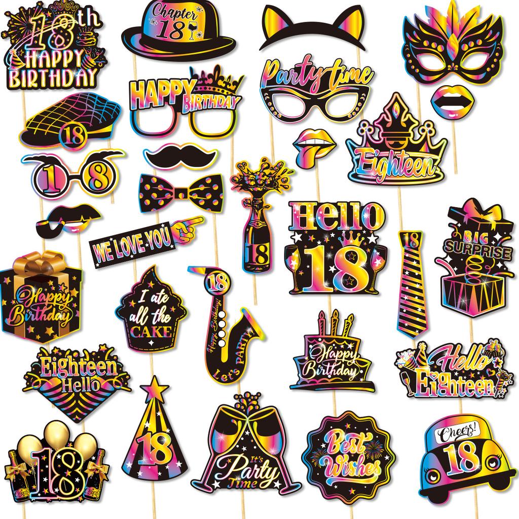 1Set Black 18th 30th 40th 50th 60th 70th 80th Years Old Desktop Honeycomb Ornaments Photo Props for Happy Birthday Party Decor