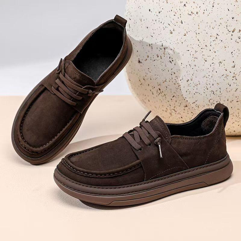 Crooked head leather shoes men's autumn new versatile business casual leather men's shoes platform