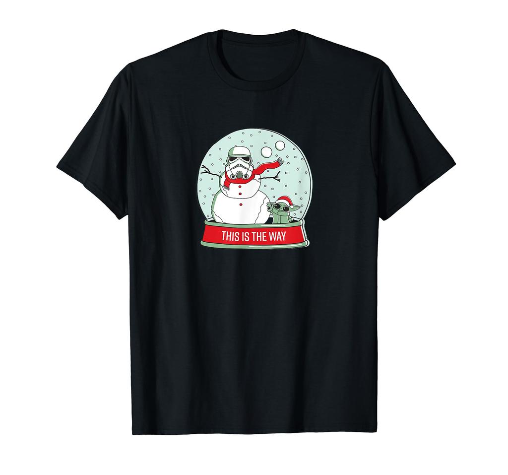 STAR WARS Grogu Christmas Stormtrooper Snowman Snow Globe -This Is the Way T-Shirt