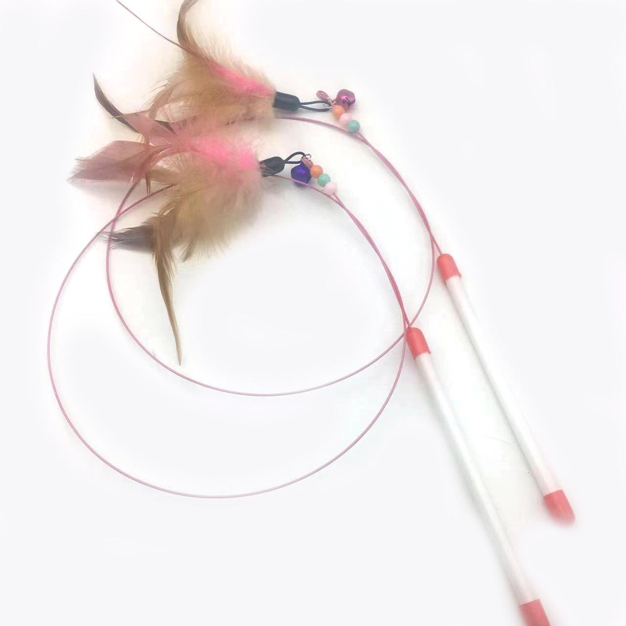 

Товары для животных Длинный стержень Стальная проволока Дразнилка для кошек Перо Колокольчик Интерактивная саморазвлекательная игрушка для кошек, устойчивая к укусам 86-89cm