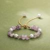 Purple Gravel Bracelet Women's Natural Stone Bracelet Pink Beaded Adjustable Drawstring Niche Jewelry