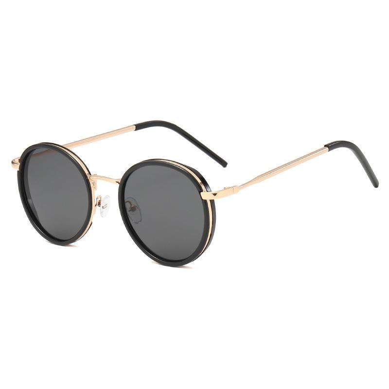 Sunglasses Women'S Trendy Round Metal Frame Sunglasses High-End Retro Sunglasses Men