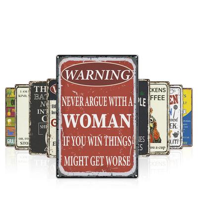 Funny Vintage Foam Wall Art, Antique Metal Tin Plate, Suitable for Home Kitchen Garden Bedroom Bar Bathroom Cafe Decoration