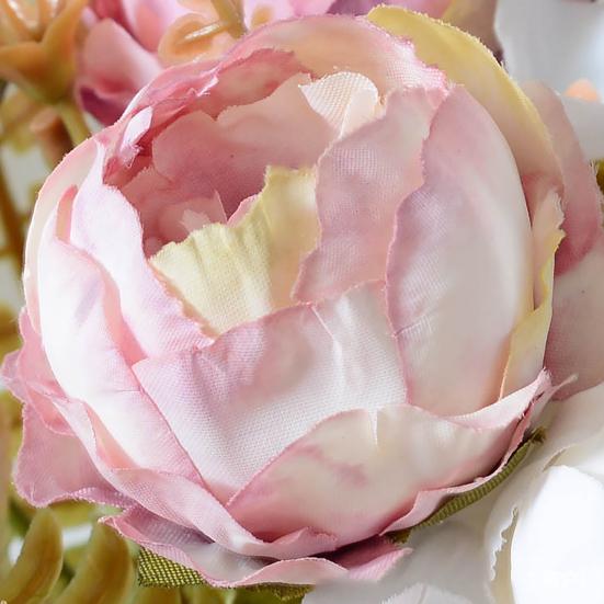 Mixed Artificial Flowers Bouquet Fake Peony Rose Hydrangea Flower for Vase Faux Silk