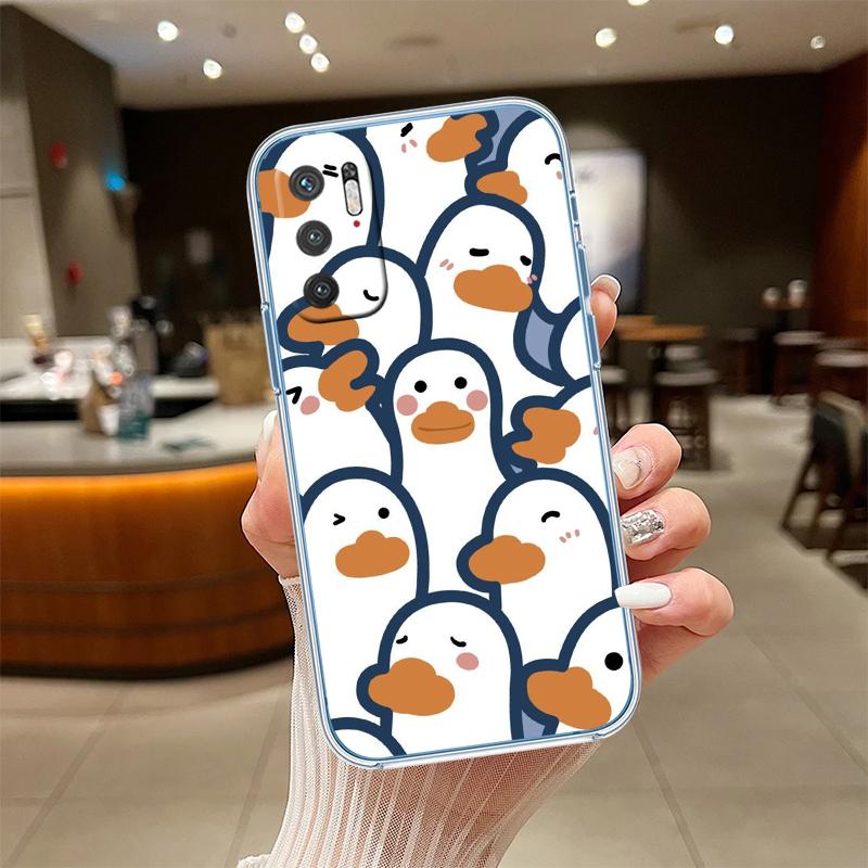 UP27 DUCK Cartoon Transparent Phone Case for Motorola Moto G7 G8 G9 G84 G85 G73 G24 G15 Z2 Play Power Plus