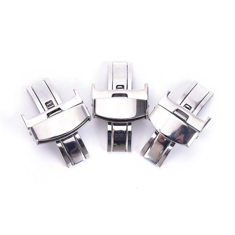 18/20/22 mm Edelstahl-Uhrenarmband mit Schmetterlings-Faltschließe