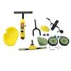 Amarelo Verde Criança Triciclo Música Iluminação Ajustável Brinquedo de Passeio Anti-Capotamento Pedal Triciclo para Ind