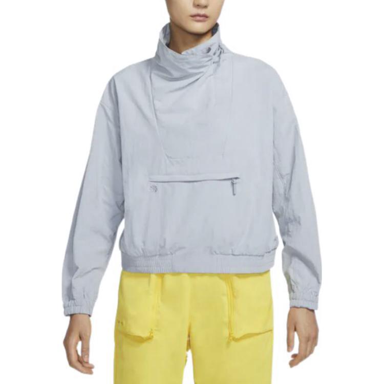 Nike Sportswear Tech Pack Solid Zip Pocket Woven Collar Jacket Women Jacket Silver-Grey DQ6658-012