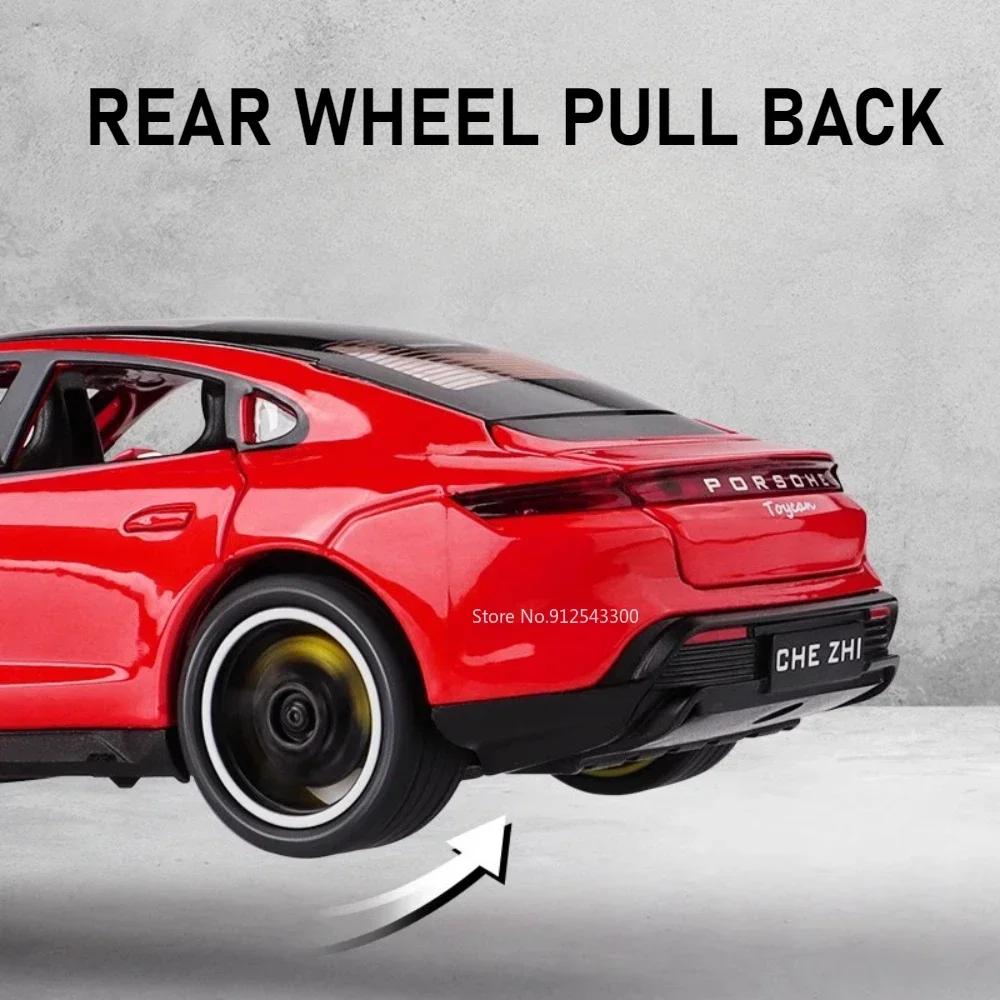 1:32 Taycan Targa 4S Alloy Sports Car Model Toy Diecast Metal Sound Light Pull Back Miniature Vehicles Boy Christmas Gifts