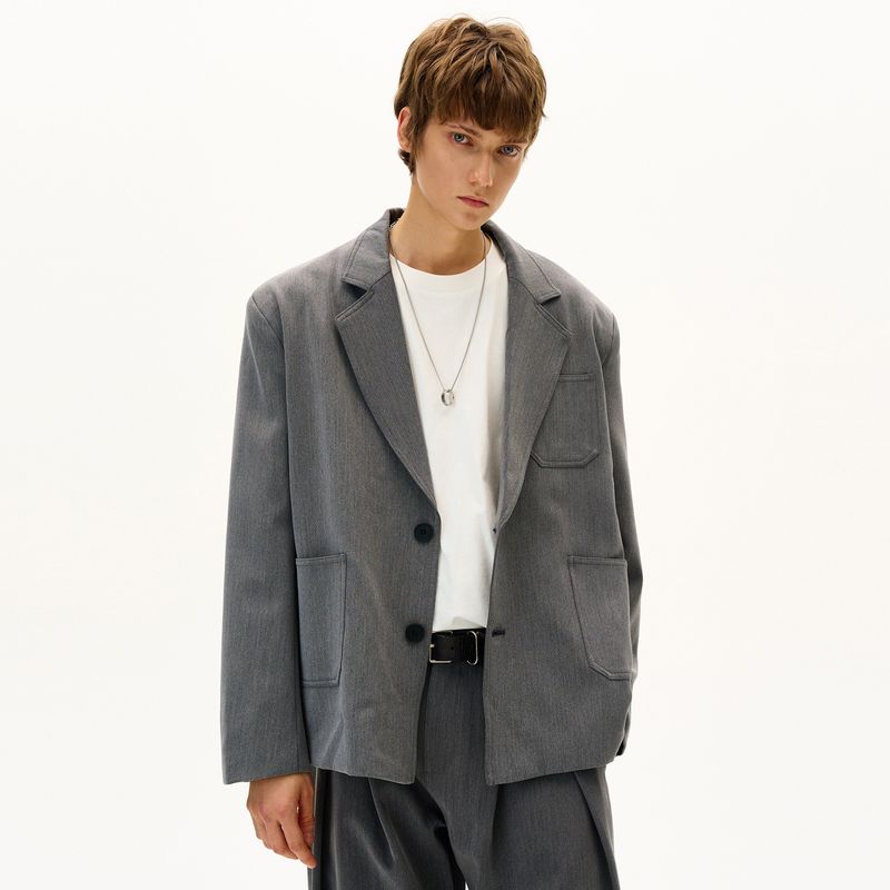 Madwitch American Minimalist Design Casual Blazer for Men and Women, Loose Fit, High-End Solid Color Suit