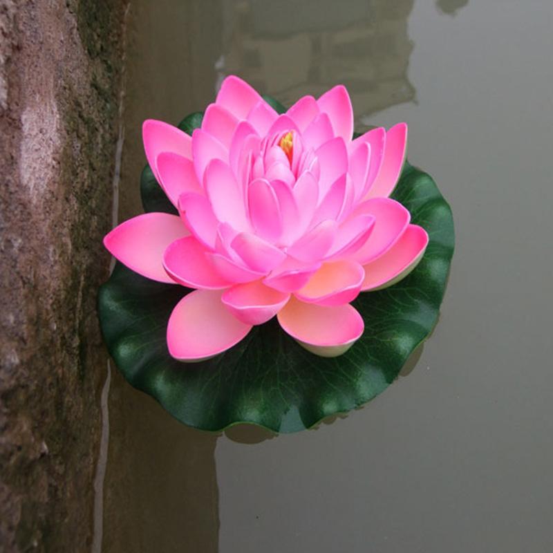 Buy Hot Artificial Lotus Water Lily Floating Flower Decor Pool Pond