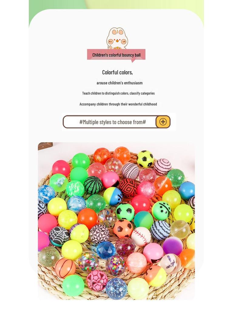 No. 32 Assorted Rubber Bouncy Balls - 100-Piece Toy Set