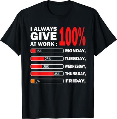 I Always Give 100 Percent At Work Labor Day Men Women Gift Unisex T-Shirt