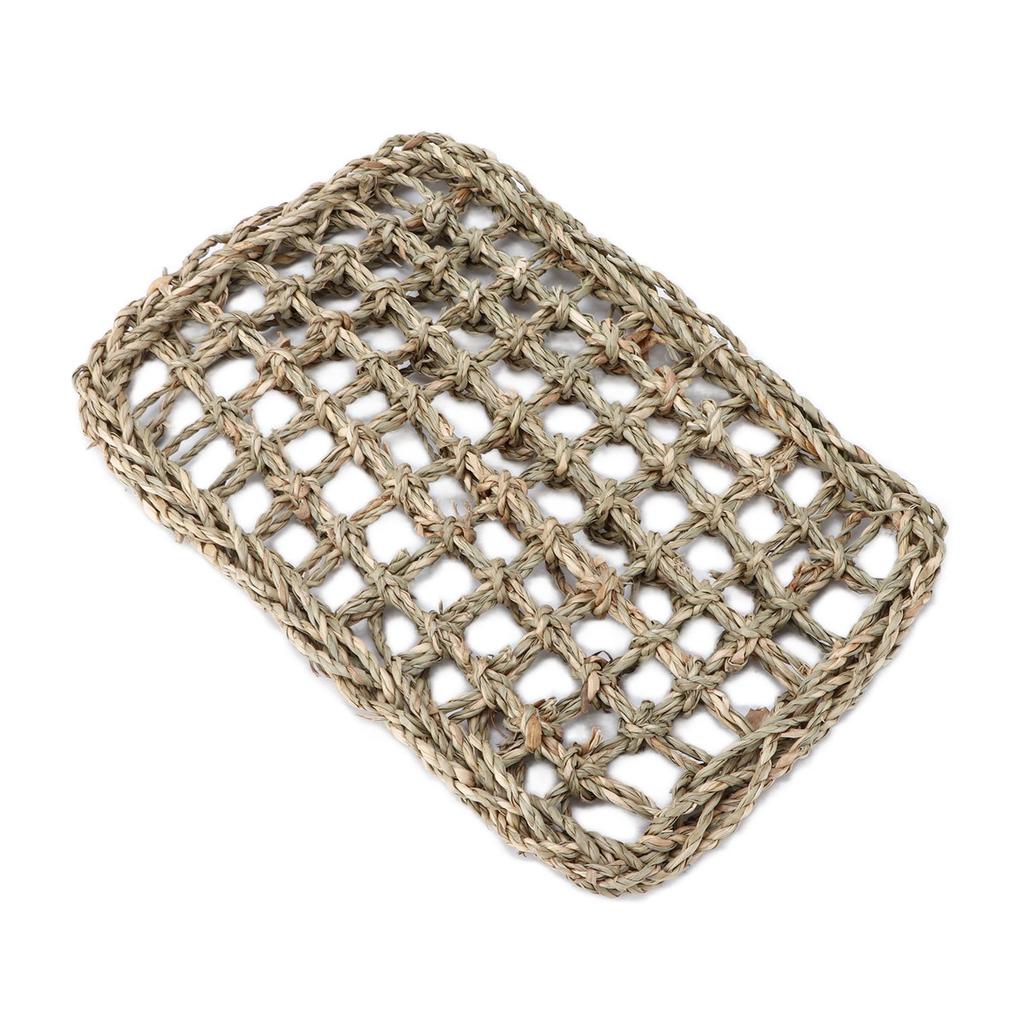 Rabbit Activity Mat Woven Seagrass Protector Chew Toy Mat for Bunny Chinchilla Hamsters