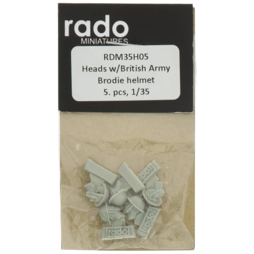 

Rad Miniatures 1/35 Scale Resin Kit RDM35H05, WWII British Army Brodie Helmet with Spare Headset (5 pieces)