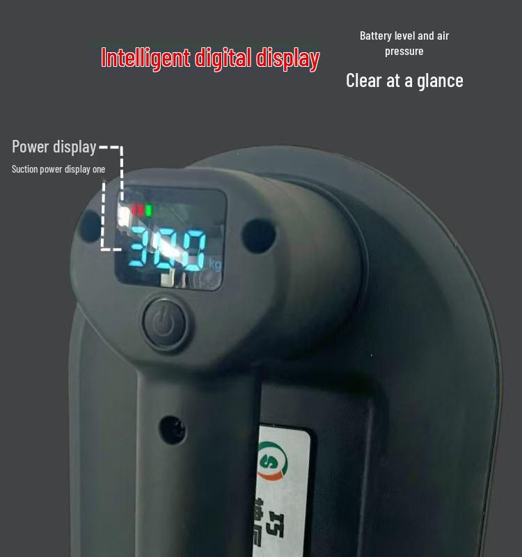 Dual Motor Electric Vacuum Suction Cup with Digital Display for Heavy Duty Tile and Glass Handling