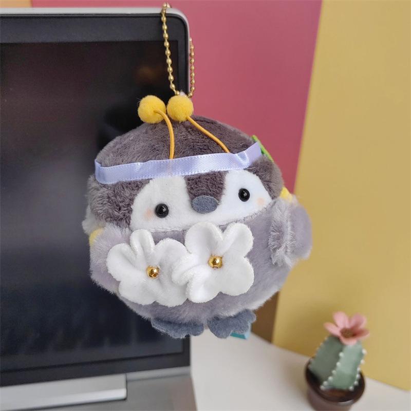 

New Cartoon Bee Penguin Plush Doll Pendant Mini Claw Doll Cute Doll Keychain about 8.5cm