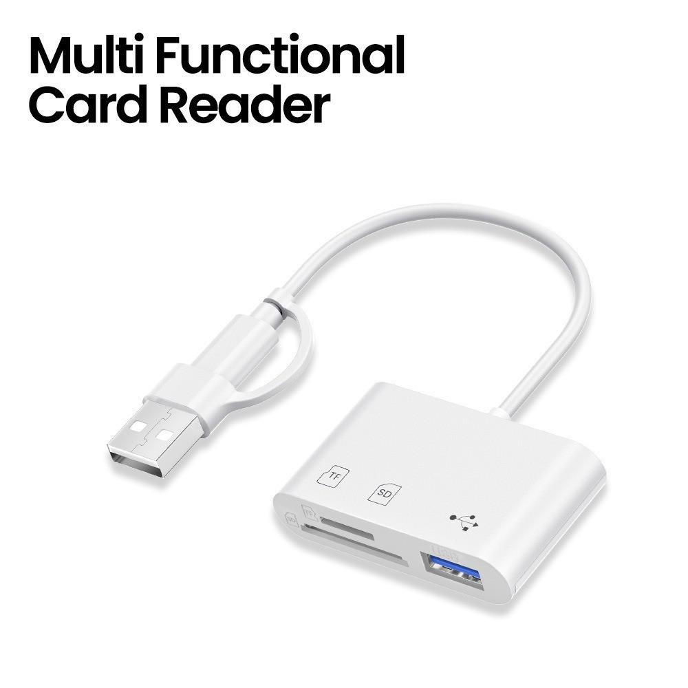 Universal Type-C Card Reader for Huawei, Xiaomi, Apple - Supports TF, SD Cards, U Disk, Car, Camera