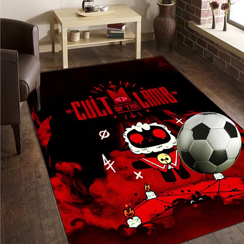 Cult Lamb Game Fantasy Rug Office Carpet Non-Slip Mat, Chair Rug Floor Covering for Gaming, Bedroom, Living Room , Home Decor Christmas Gift