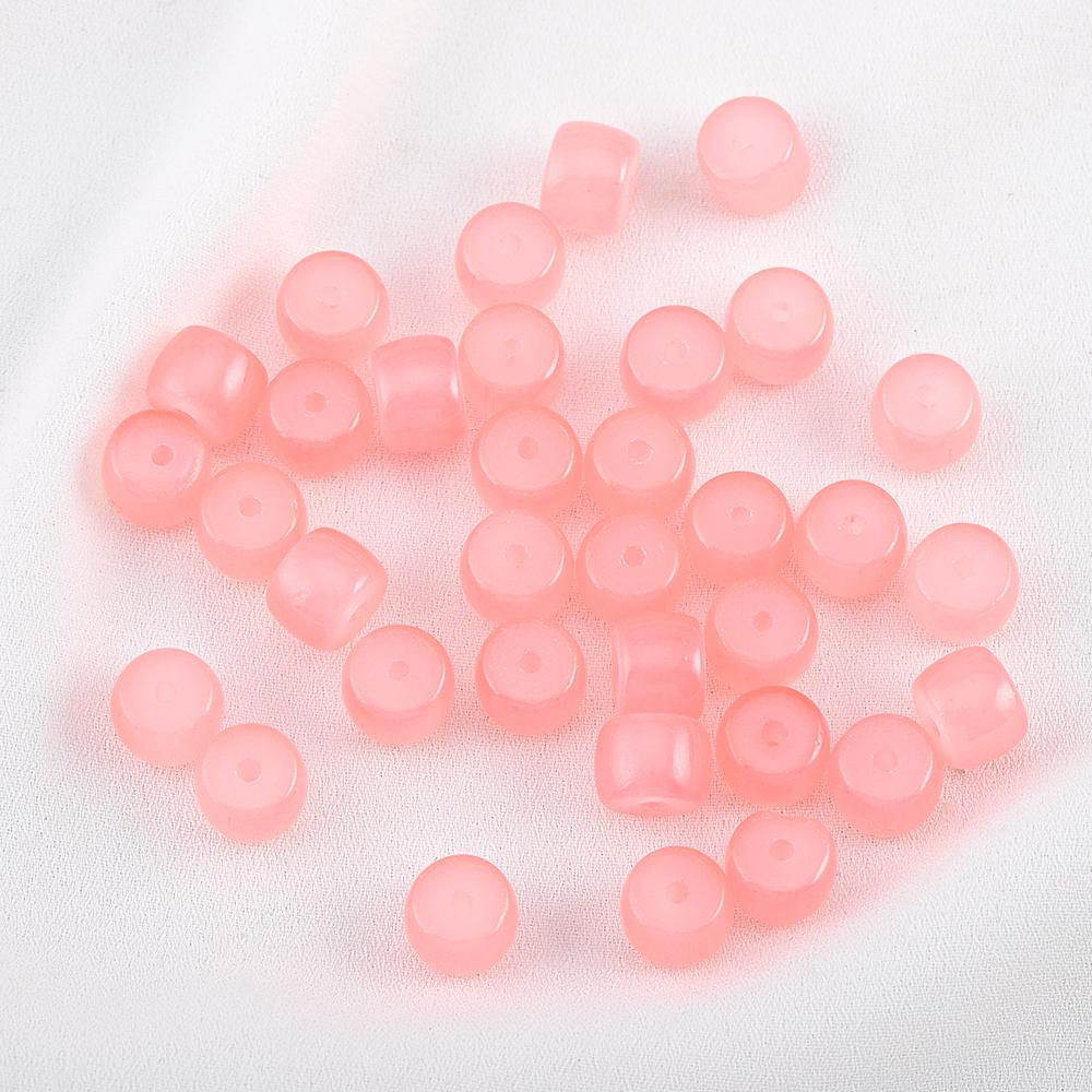 120pcs 8.5mm Colorful Glass Apple Beads Flat Round Cylindrical Spacer Bead DIY Craft Necklaces Bracelet Jewelry Making Materials