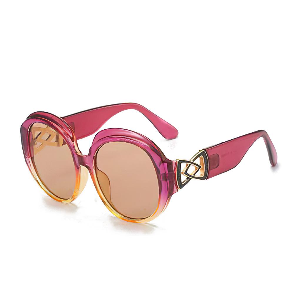 Vintage Sunglasses Women Fashionable Double Round Mirror Design Orange Gradient Chain Glasses Men Women Styles Glasses Women