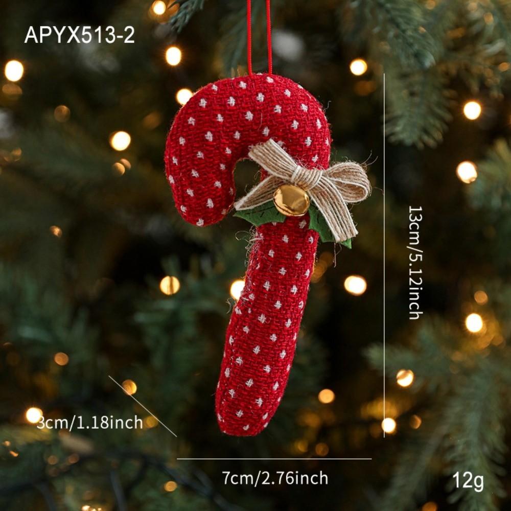 

Bowknot Hanging Cartoon Christmas Tree Decorations Fabric Bell Bow Hanging Ornament Red White Holiday Decor Festive Decoration
