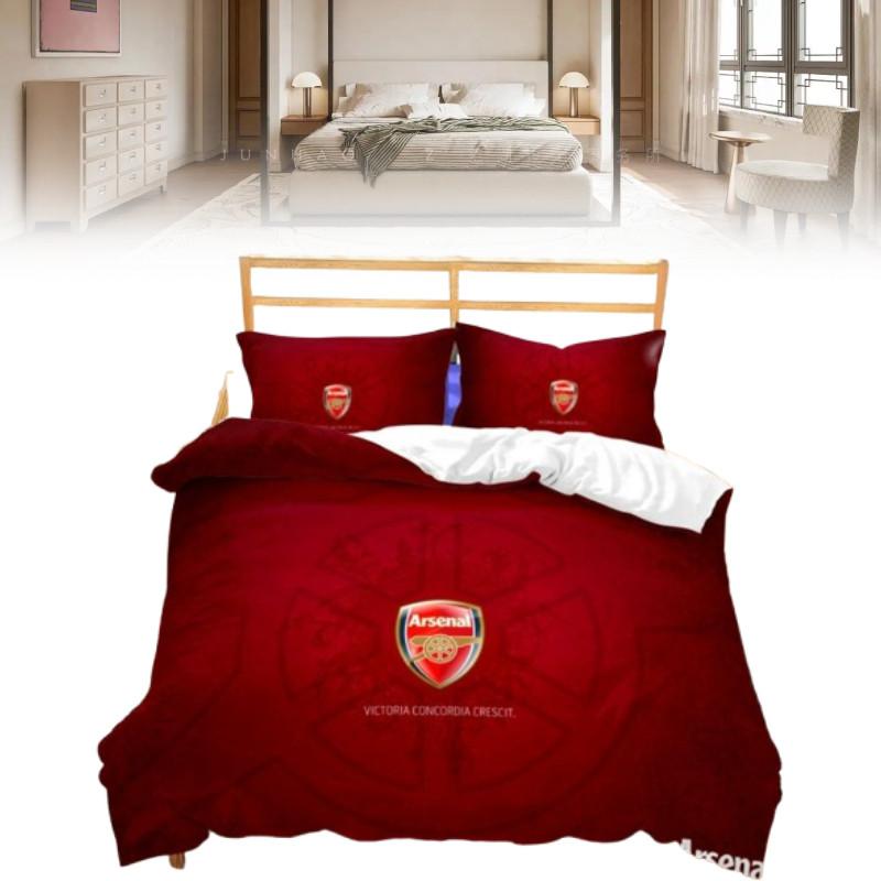 Arsenal Pattern Digital Print Bedding Set With Active Dyeing For Bed Kids Bedroom Decor