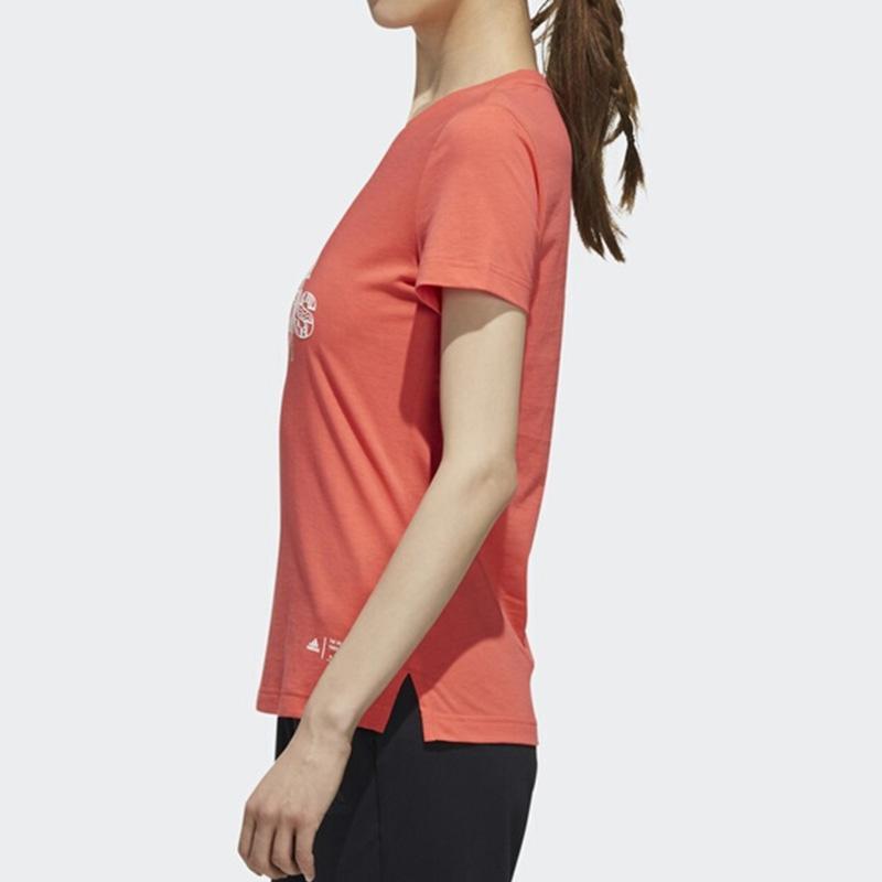 Adidas Kc Tee Bc Bj Logo Printed Breathable Short Sleeve T-Shirt Women Tops Orange FJ0152