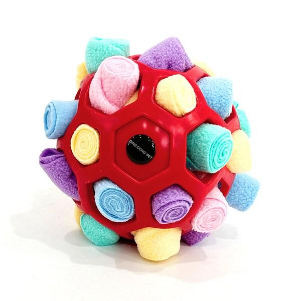 Dingdongpet Haustierhund Signalhorn Nasenarbeit Ball, rot, 1 Stück