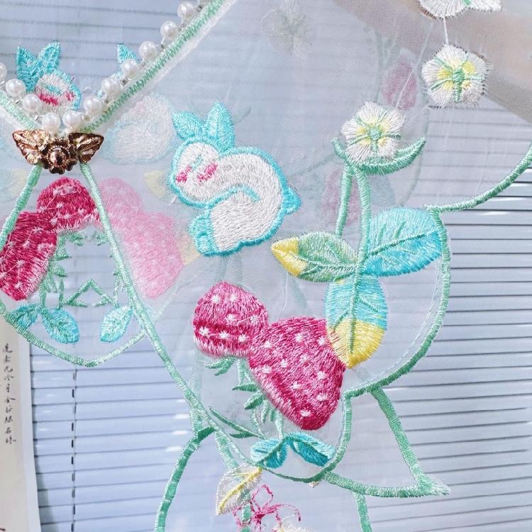 Yunjian Collar Decorative Hanfu Studded Pearls False Collar Embroidered Rabbit