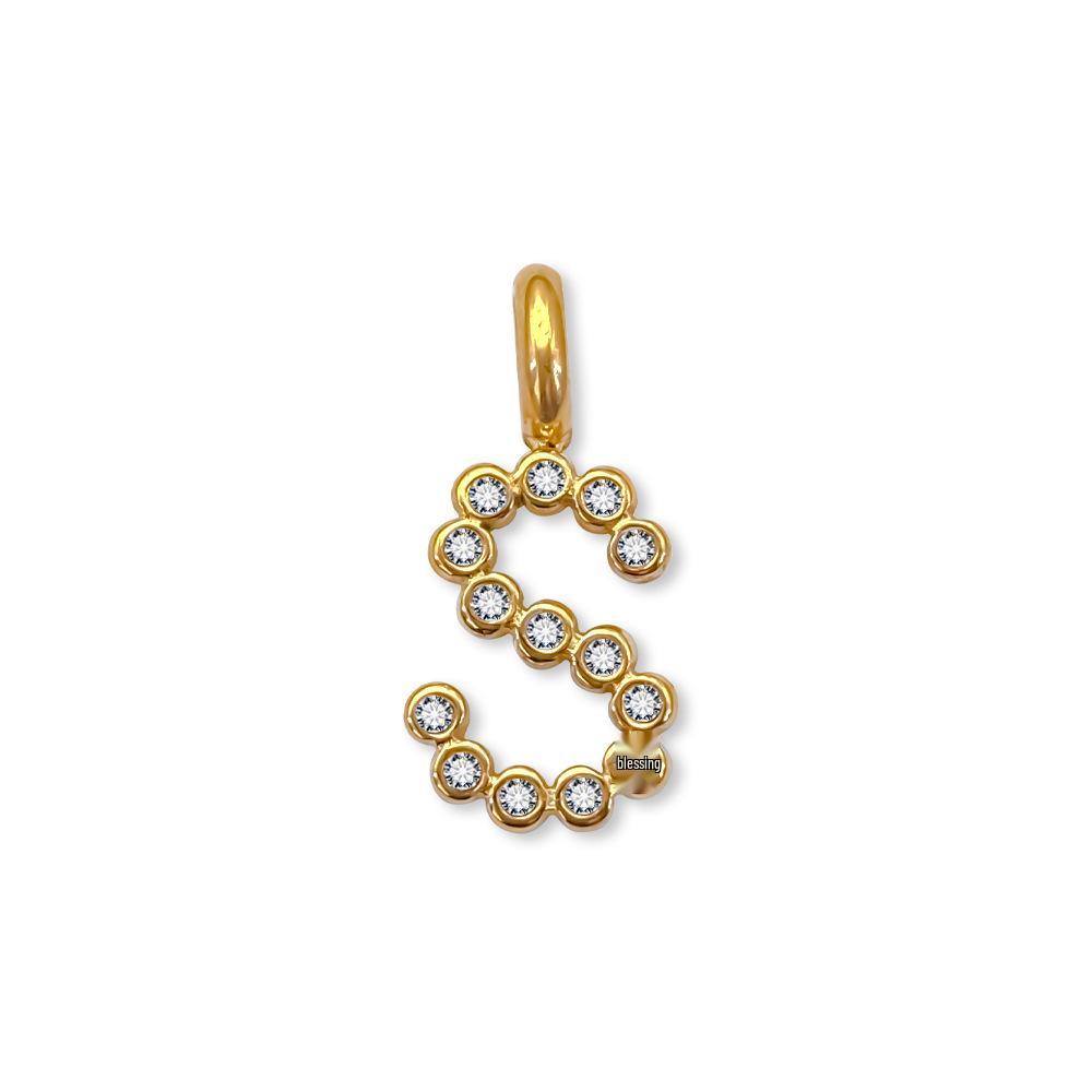 Chihang Fashion English Letter Zirconia Pendant Necklace - DIY 26 Letter Accessories