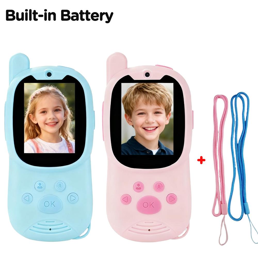 2PCS Kids Video Walkie Talkie 2  HD Screen 1000MAh USB-C Rechargeable One-Click HD Call Intercom Children Boy Girl Birthday Gift