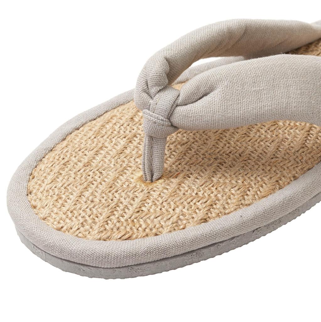 thong room room medium tatami for both women and light [zenHome] Jute, hemp, slippers, sandals, shoes, size, plain, men, gray, 25-26.5cm