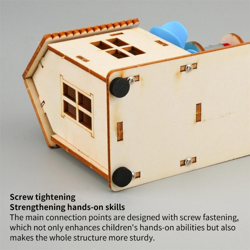 Pädagogisches Windkraftgenerator-Modellset Für den Schul-Naturkundeunterricht Einfacher handgefertigter Aufbau Mit LED-Anzeige
