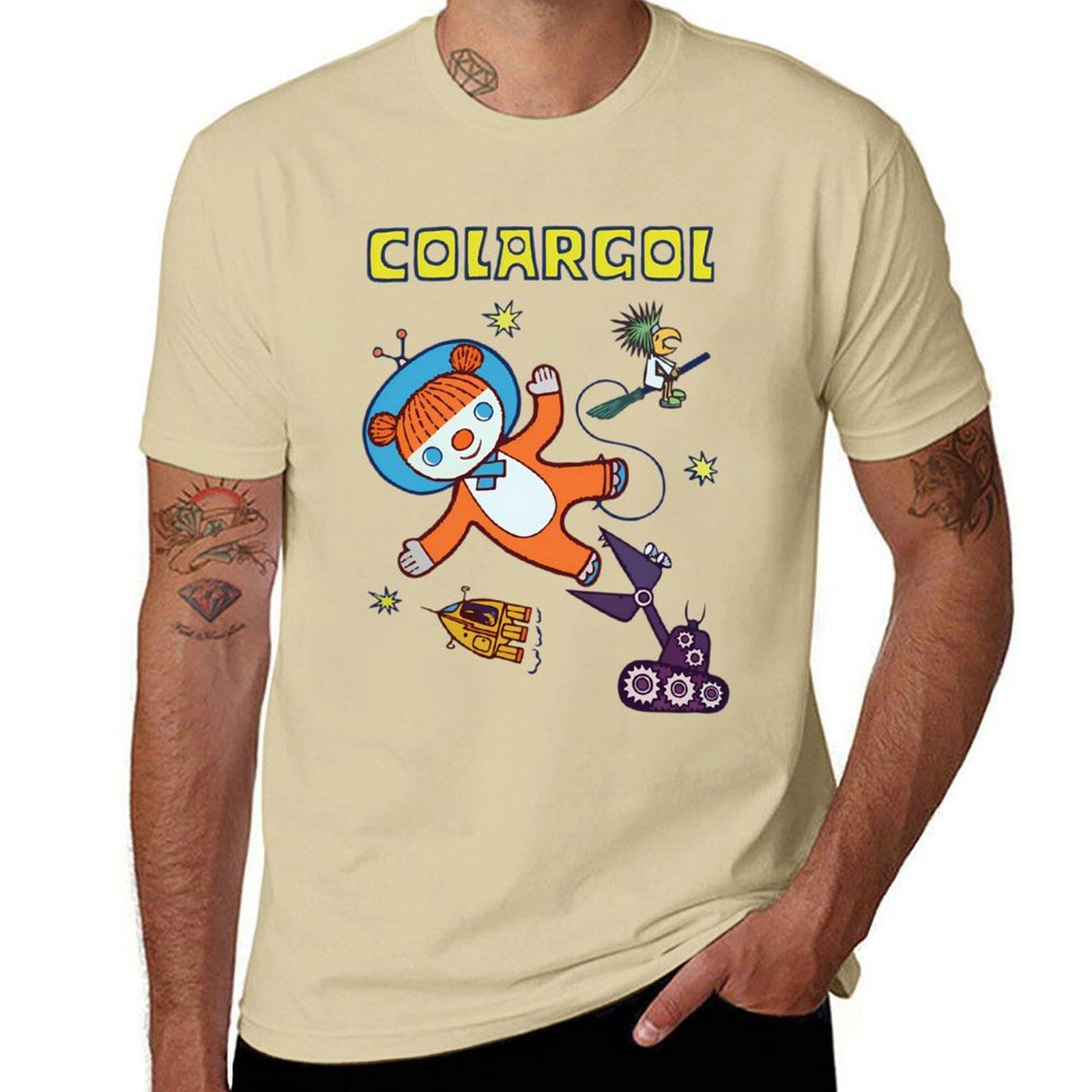 GUOYAN TOP Colargol Beer in de Ruimte T-shirt vintage Koreaanse mode esthetische kleding sneldrogende heren witte t-shirts S