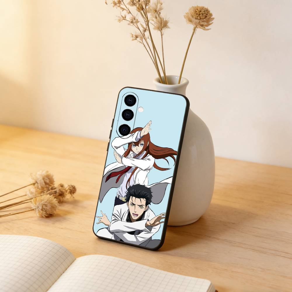 

Steins;Gate Kyoma x Kurisu Phone Case For Samsung Galaxy A73,A72,A71,A70,A53,A52,A51,Soft Silicone Black Cover Samsung a30 a20