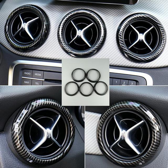 Carbon Fiber Color Center Console Water Cup Frame Decoration Trim For Mercedes Benz GLA X156 CLA C117 A Class W176 RHD LHD