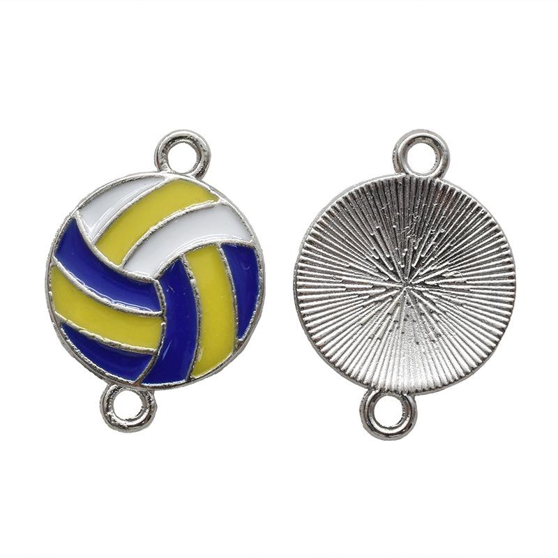 Retro Double Dangle Sports Balls Pendant Alloy Jewelry Accessory