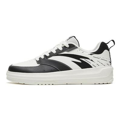 Slip Resistant, Abrasion Resistant, Lightweight Low Top Skateboard Shoes Men's Black White 912328060-4