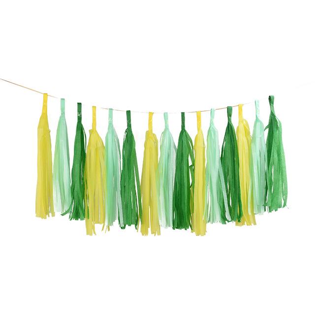 15-Piece Paper Tassel and PET Ribbon Set for Birthday Party Decorations