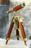 Brass Telescope With Wooden Tripod Stand Maritime Nautical Vintage Desk Décor
