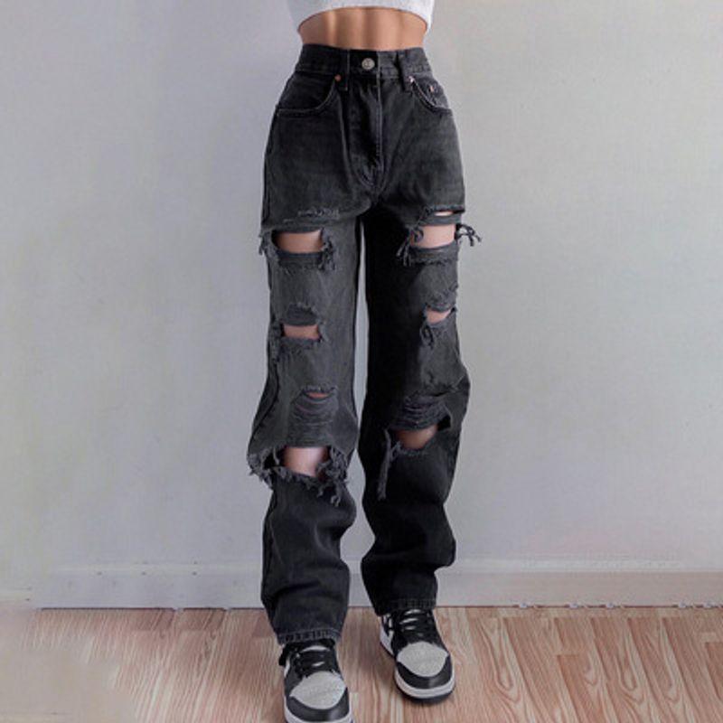 

Ladies Casual Pant Pattern Jeans Women s Autumn Thin Pants Genuine 2021 Spring Sale Black L